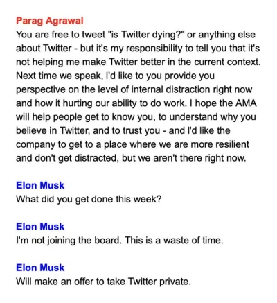 krajobraz - @krajobraz: Wyciekła rozmowa Paraga z Elonem ujawnia jakie wysrywy on pis...
