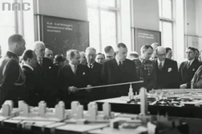 oydamoydam - Prezydent Stażyński prezentuje w 1936 Warszawę przyszłości. Pałac Kultur...