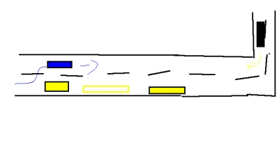 bednar_WSRH - Niebieski samochód wymija żółte pojazdy. Podczas rozpoczęcia menwru z n...