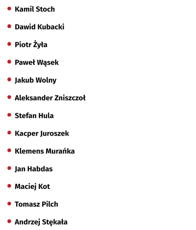 jaszczur12 - Oficjalny skład Polaków na piątkowe kwalifikacje w Wiśle
#skoki