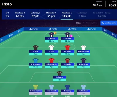 SpiderFYM - Poniżej podsumowanie V kolejki Fantasy Champions League oraz przypomnieni...