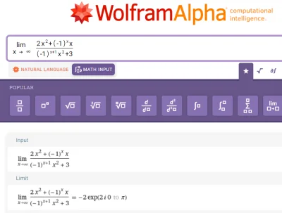 dongio - Wolfram powiada, że wynik jest, nawet jeśli jest dziwny, a w rozwiązaniach o...