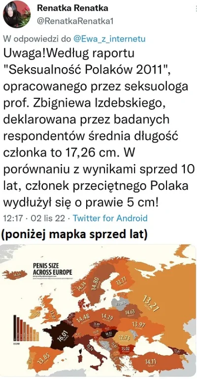 CipakKrulRzycia - #europa #statystyka #ciekawostki #heheszki #pytanie 
#penis #logik...