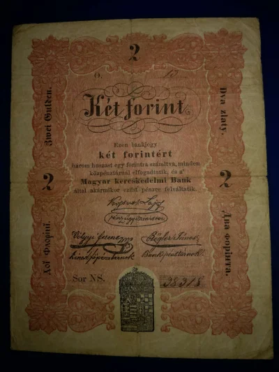 IbraKa - Niedawny zakup ;) Węgierski banknot 2 forinty z emisji wiosny ludów z 1848 r...