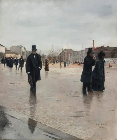 kaosha - #sztuka #art #obrazy #malarstwo
Jean Beraud
Opuszczajac cmentarz Montmartre