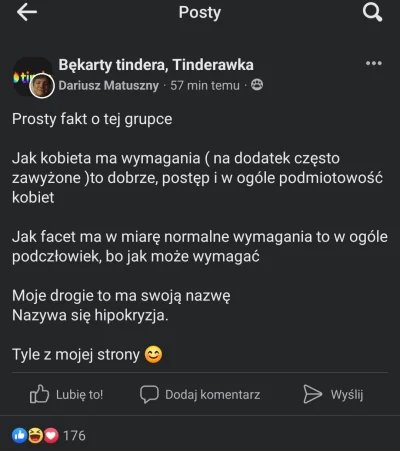 itsoverforme32445 - Na #tinderawka trafiłem na takiego posta
Jak można się domyślić- ...