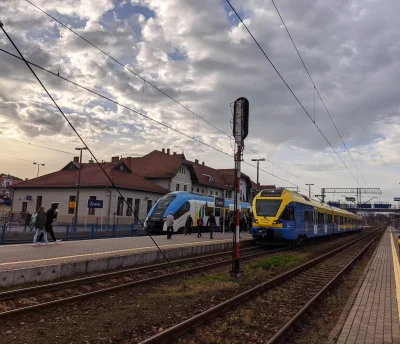 sylwke3100 - PESA ELF i Stadler FLIRT należące do Kolei Śląskich stoją sobie na peron...
