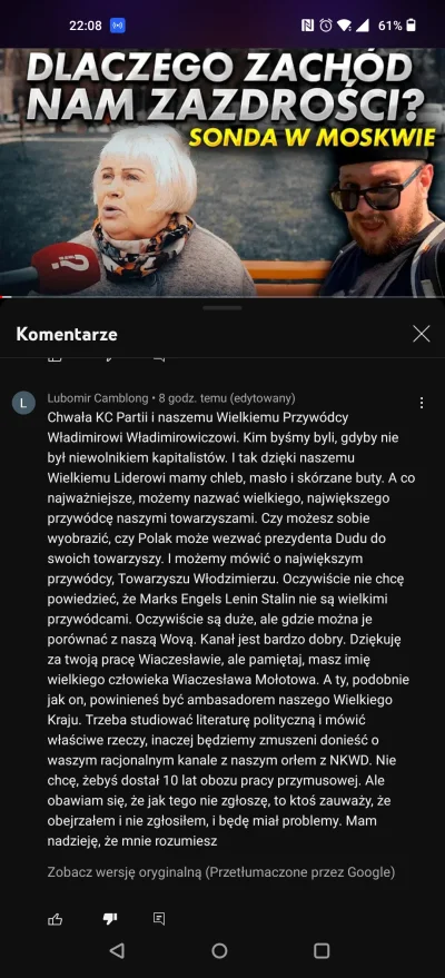 grajkoo - Ruska mentalność w komentarzach: