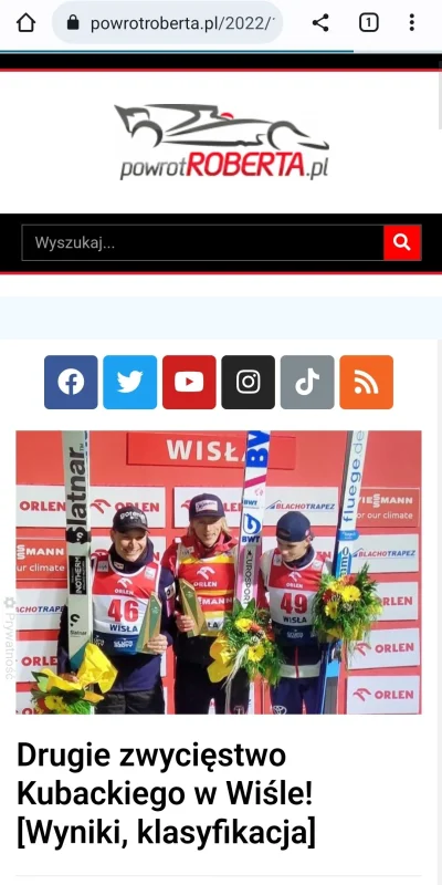 rudziol - #f1 #skoki #powrutcontent 
Chyba portal zmienia się na Powrót Roberta - Kar...