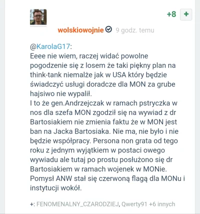 PiccoloGrande - Wolski dzisiaj drwił z tego, że dr Bartosiak wypuścił dyskusję z szan...