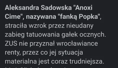 PotwornyKogut - lepsza jest historia laski, co straciła wzrok po tatuażu gałek ocznyc...