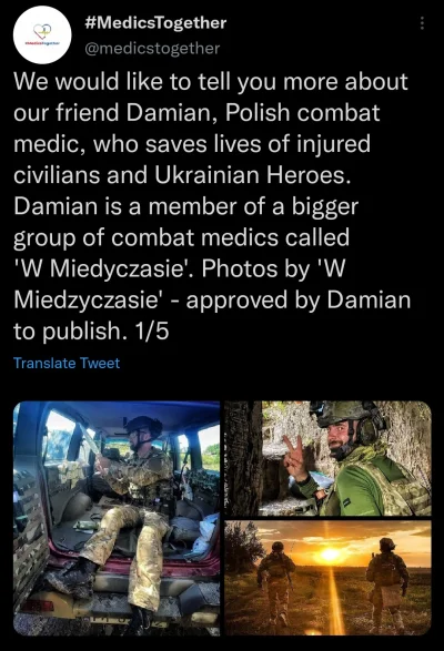 urwis69 - Plusujcie dzielnego rodaka Damiana!

https://twitter.com/medicstogether/sta...