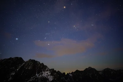 RAKU - Syriusz, Orion z świetnie odznaczającym się Riglem oraz Betelgezą, Mars oraz g...