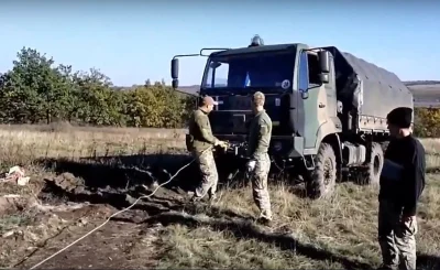 Nateusz1 - Polska ciężarówka Star 266M2 wykorzystywana przez armię ukraińską w okolic...