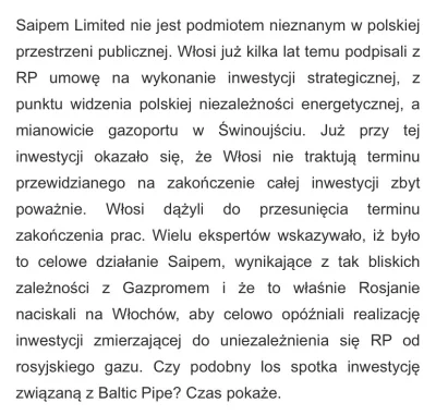 sklerwysyny_pl - @FuriousViking: O właścicielach Saipem pisałem w innym wątku - być m...
