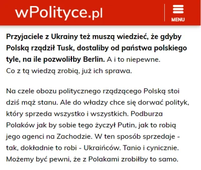 czeskiNetoperek - wPolityce ma pretensje do Ukraińców, że w swoich podziękowaniach dl...