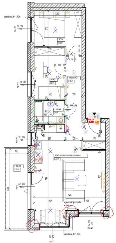 JC97 - Co wykopki myślą o takim układzie mieszkania? Powierzchnia łączna ok. 66,5 m2....