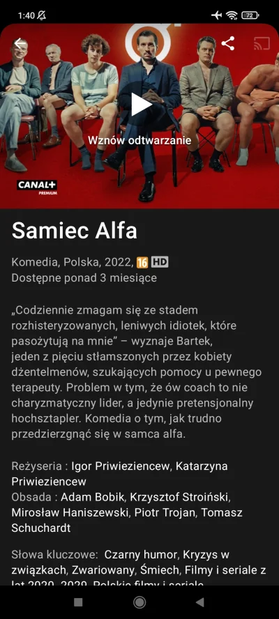 brednyk - Polecam nowy film "Samiec Afla" na Canal+Online. Wyśmiewa wszystkich coachó...