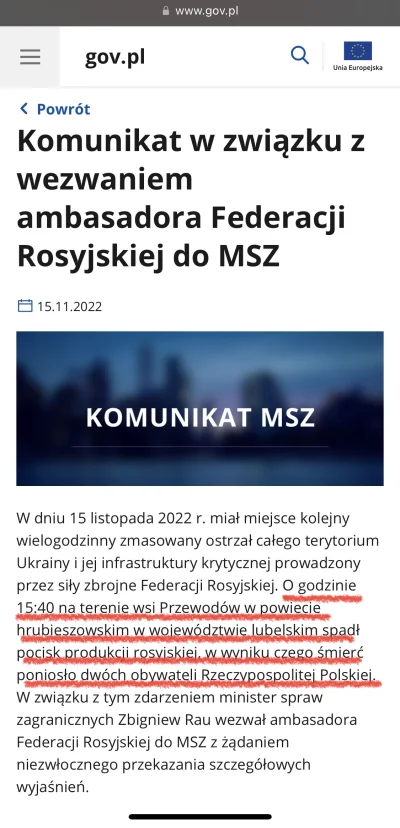 kamsyl - @Mirush: komunikat MSZ z wezwanie ambrus na dywanik. Chociaż, Duda był wcześ...