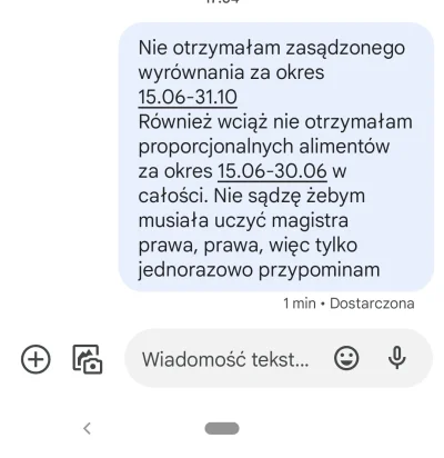 369zszywek - Hej, czy taki SMS wyczerpuje kwestię przypomnienia o zaległościach alime...