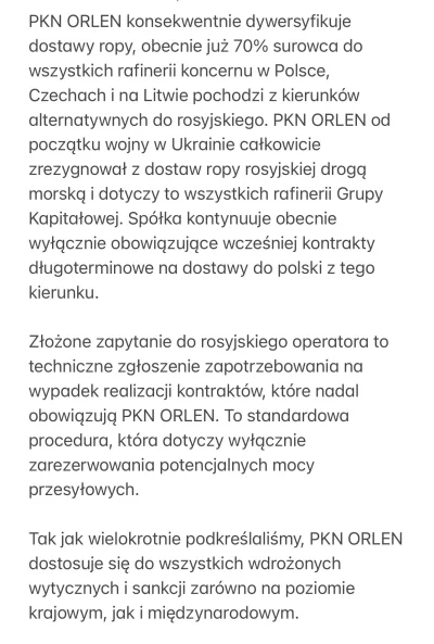 orlen_lite - Poniżej zamieszczamy stanowisko koncernu we wspomnianej sprawie.