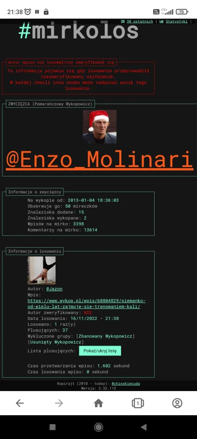 Jazon - @Enzo_Molinari: no przykro mi, ale los padł na Ciebie xD jeśli chcesz to mogę...
