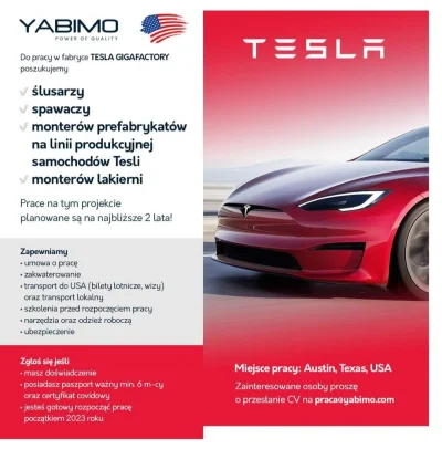 kazikonik - Jakiś Mireczek zainteresowany? ( ͡º ͜ʖ͡º)
#USA #praca #tesla