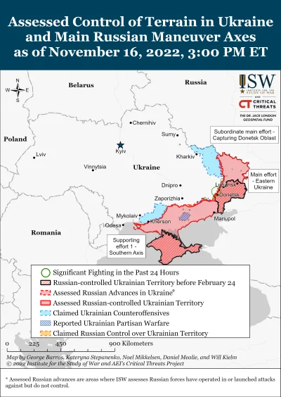 Kagernak - Ocena wojny na Ukrainie. Codzienny raport ISW na 17 listopada

Wstęp:
R...
