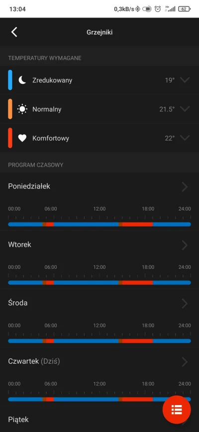 TheSznikers - Takie mam ustawienia ogrzewania na tygodniu i wczoraj przy temperaturze...