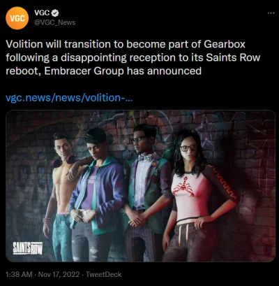 bastek66 - Nowe Saints Row zabiło Volition. "Get Woke Go Broke" https://www.videogame...