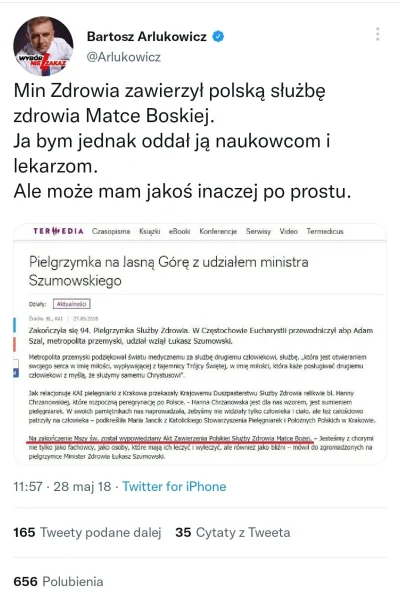 jakacper - Już raz jeden pisowiec zawierzał polska ochronę zdrowia matce Bożej. Potem...