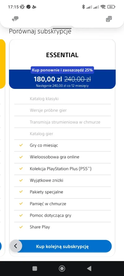 burbonek7 - Mam pytanko. Chcę sobie ulepszyć plusa z essential do extra. Obecny pakie...