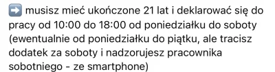 qwerss - Nie ma to jak przyznawać się w ogłoszeniu o pracę do łamania kp xD 

Możesz ...