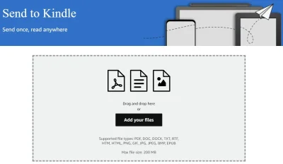 Cyfranek - Send to Kindle - usługa wysyłania plików na konto w Amazonie lub na czytni...