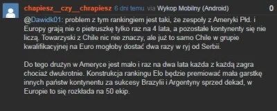 chapiesz_czy_chrapiesz - Oto co napisałem na temat miejsc BRA i ARG w rankingu Elo:
...