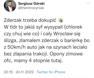 hektore - jakiś syf wysypali… jakiś chlorek sodu… auto wie ślizga przez to… i on będz...