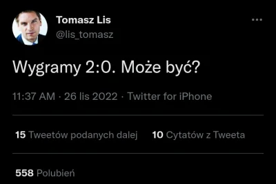Cialis18 - Tomasz Lis oczywiście wszystko wiedział.

#rigcz #mecz #tomaszlis
