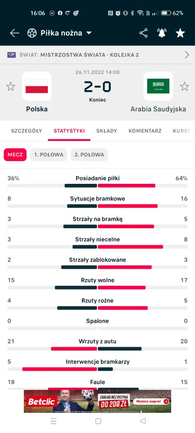 mck95 - Oczywiście, byliśmy dużo lepsi od Arabii, totalnie dominując i kontrolując pr...