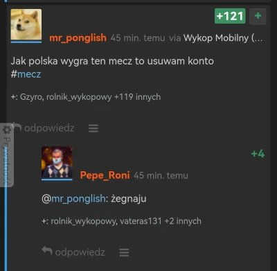 PepeRoni - @mrponglish Cześć koleżko!!! 
#mecz #heheszki