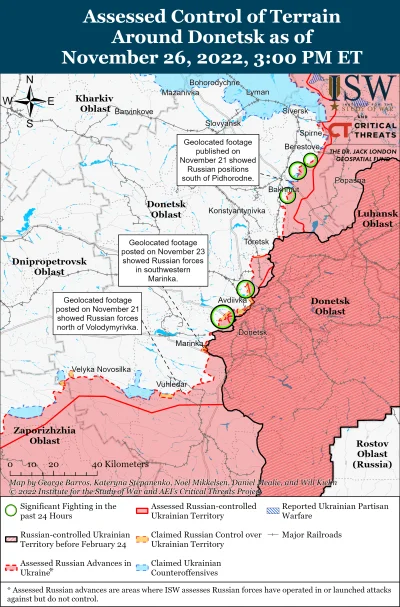 Kagernak - Obwód Doniecki

Siły rosyjskie kontynuowały 26 listopada działania ofens...