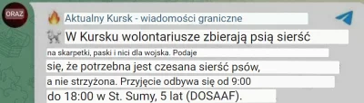 barnej_zz - > Ukraińcy - mają satelity, drony, Bayraktary. Rosja - zbiera psią wełnę ...