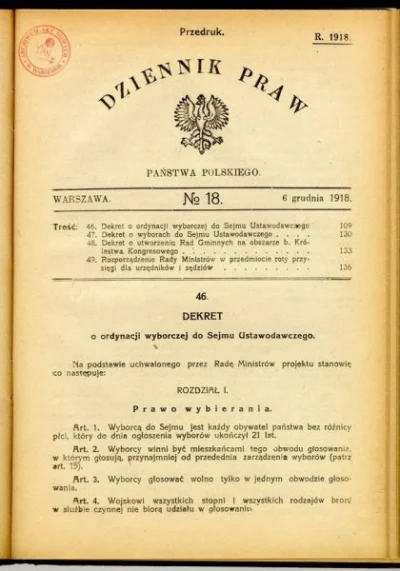 Andreth - 102 lata temu, 28 listopada 1918 roku premier Ignacy Daszyński wydał dekret...