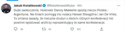 iksboks - Sędzią meczu Polska - Argentyna będzie Danny Makkelie. Sędziował wczoraj me...
