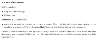 crs333 - @Natna213: jeżeli mocny alkohol to 1L. 

https://europa.eu/youreurope/citi...