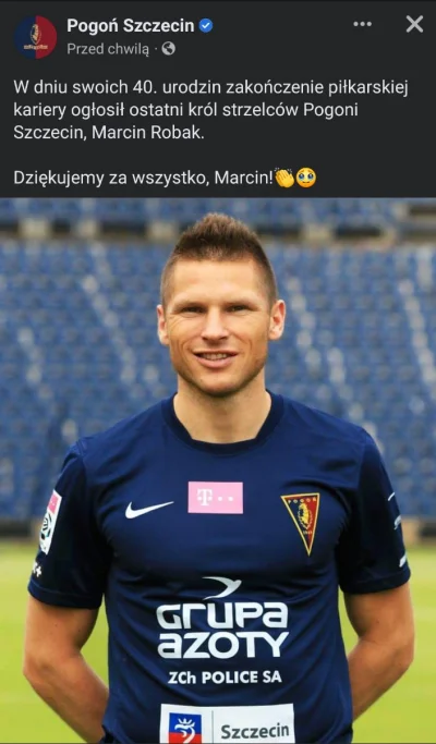 Dominek - Dzisiaj karierę zakończył Pan Marcin Robak, strzelec m.in. 5 bramek w meczu...