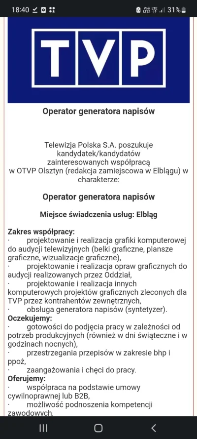 elblag007 - AAA dam pracę...Paskowy TVP poszukiwany.
#tvpis #telewizja #polska #pracb...