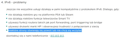 lunga - @niebadzogrem: Widzę masz IPv6. Dzwoń, że chcesz IPv4 bo zgodnie z ich stroną...