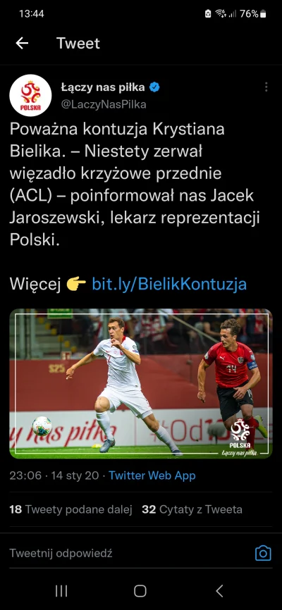 BartekZK - No i c--j, Bielik nie zagra 
#mecz