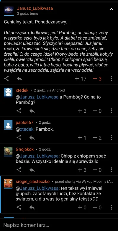 srogieciasteczko - @srogieciasteczko: "bardzo aktualny monolog", "genialny" xD