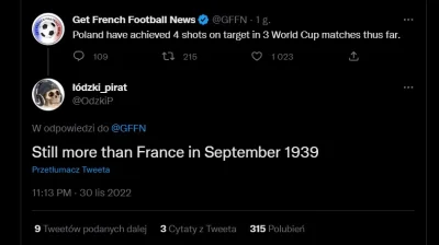 1ban - Mecz z Francją rozpoczęty. 

#futbol #mecz #mundial #mundial2022 #heheszki